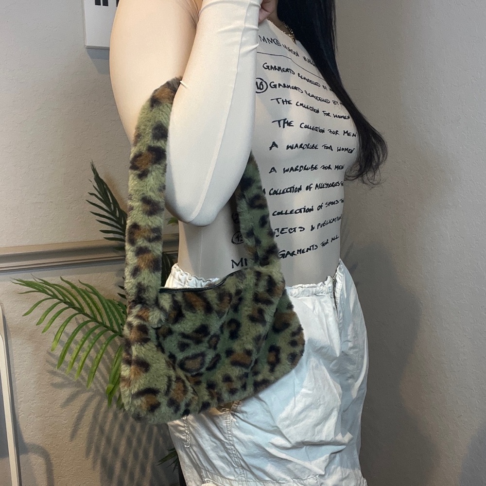 Mini Brown & Green Leopard Purse